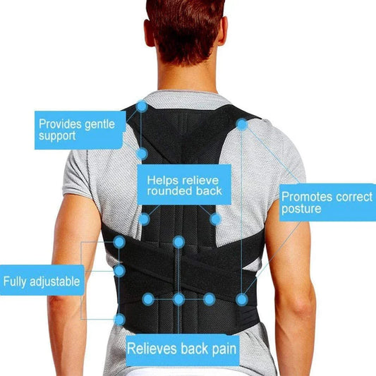 TrendTekk Posture Corrector Belt For Back & Shoulder, Back Support Belt For Men & Women, Neoprene,Back Straightener Brace For Spine & Body Posture Correction - One Size