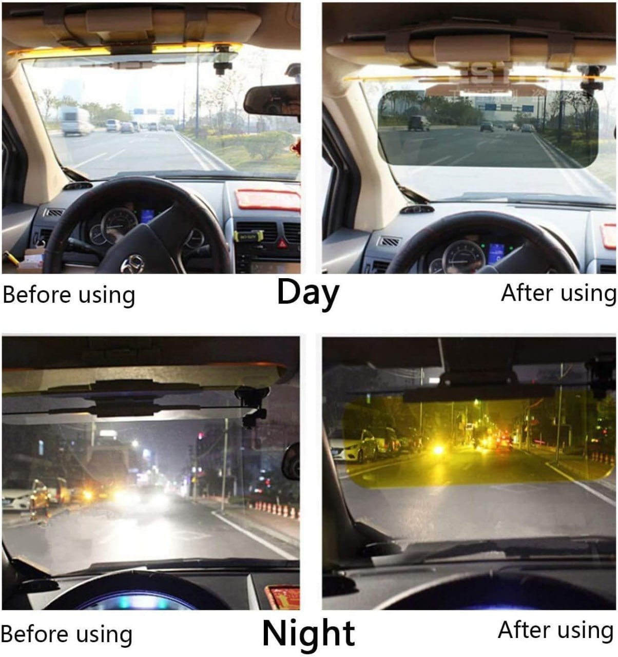 Car Sun Visor Two-Sided Anti-Glare Visor 2 in 1 Automobile Sun Anti-UV Anti-Dazzle High Definition Sunshade Mirror Goggle Shield Car Windshield Sun Visor, Sun Glare Snow Blindness UV Rays