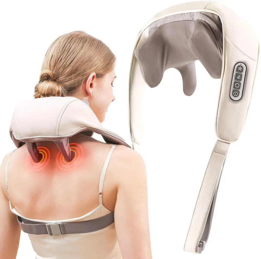 Neck and Back Massager, Neck Massager with Heating, Body Massager for Body Aches and Pains Relief, Electric Wearable 5D Cervical Neck Massage Machine for Deep Tissue Neck, Back, Shoulders, Waist and Legs