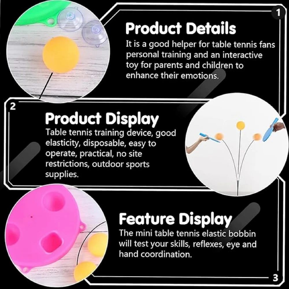 Toy Imagine Deluxe Ping Pong Training Set Improve Your Table Tennis Skills at Home with Two Professional Grade peddles, 4 Ball, 1 Flexible Rod & Ping Pong Training Metal Base