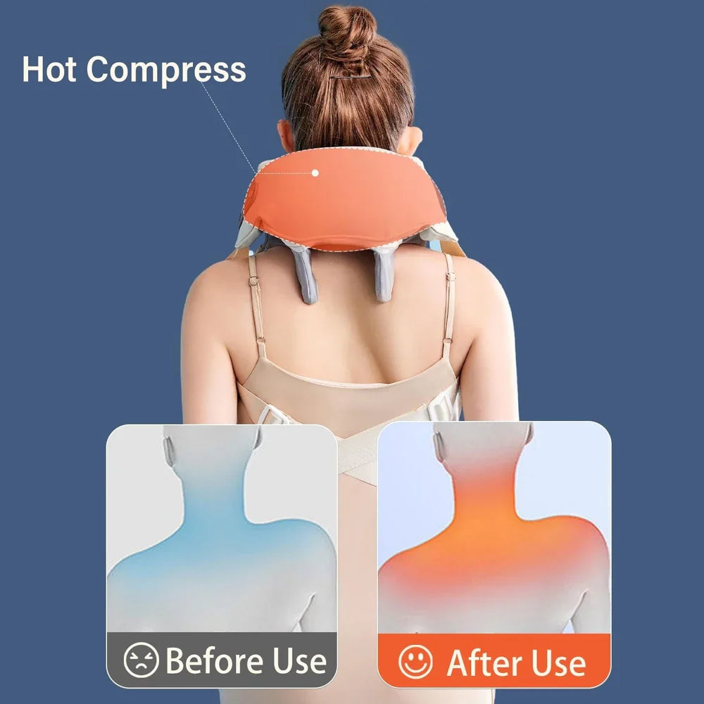 Neck and Back Massager, Neck Massager with Heating, Body Massager for Body Aches and Pains Relief, Electric Wearable 5D Cervical Neck Massage Machine for Deep Tissue Neck, Back, Shoulders, Waist and Legs