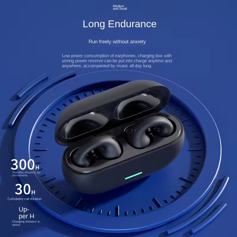 Airdopes Loop OWS Earbuds w/Clip-On Fit, Air Conduction Tech, 5.3 chip, panoramic surround stereo sound, touch control, 300HRS stand by duration, 4Mics ENx, 12mm Drivers, 40ms Latency, ASAP Charge, OWS Ear Buds Earphones (Cool Black)